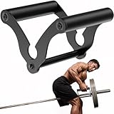 Lewufe V Bar Row Landmine Handle Attachment for Barbell Bars, Solid Double D Handle, T-Bar Row Handle Attachments with Non-Slip Rubber Grip, Fits Olympic Bar Strength Training Bar