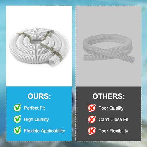 BREADEEP 2 Pack Pool Cleaner Hose 9-100-3102 Fit for Polaris 360, 6 FT Cuffless Feed Hose for 360 Pressure-side Pool Cleaner 1-1/2\" Diameter, Quality Hose for Long Lasting Use, White