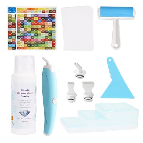 Accessoires peinture diamant Caydo : lot de 22 pièces avec scellant, stylos et rouleau loisirs