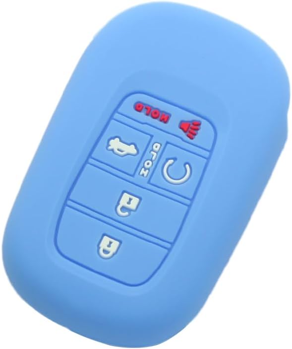 SEGADEN Silicone Cover Protector Case Holder Skin Jacket Compatible with Honda Accord Civic 5 Button Smart Remote Key Fob 4+1 BTN CV1203 Light Blue image 2