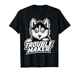 Travieso, encantador y fácil de enamorar: este diseño muestra un retrato de cachorro Husky con la palabra 