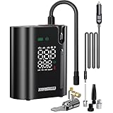 サイバーストーク日本ブランド 車 空気入れ 電動エアポンプ 充電式 コードレス ポータブル 150PSI 大容量バッテリー 自動停止 LEDライト搭載 車 バイク 自転車 EV車対応 ロングホース CK-AP1