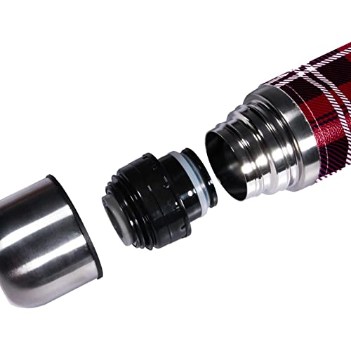 Insulated Water Bottle Stainless Steel Water Bottles Metal Water Bottle, Vintage Red Plaid Christmas #TOP3