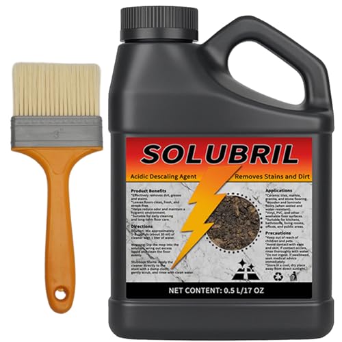 Solubril Tile Cleaner – Floor & Tile Cleaner for Limescale, Rust, Yellowing Tiles, Toilet Stains, Construction Residue – Multi-Surface Deep Cleaning Solution (1PCS)