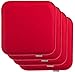 Brandsseller - Cuscino per sedia, in feltro, rettangolare, 35 x 35 x 2 cm, 100% poliestere, Colore: rosso, 4er-Vorteilspack