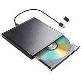 Unidad CD DVD Externa USB 3.0 y Type-C, Grabadora DVD Externa USB, Lector CD/DVD Portátil, Disquetera Externa CD/DVD-RW Super Drive para Laptop PC MacBook iMac Windows XP / 7/8/10 / Vista/Mac OS/Linux