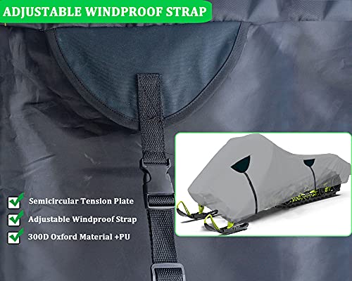 Durcover Trailerable Snowmobile Cover With Waterproof Oxford Material, Universal Snow Machine Sled Cover, Compatible With Yamaha Polaris Ski-Doo Arctic Cat, Fits Up To 130’’L X 51’’W X 50’’H #TOP4