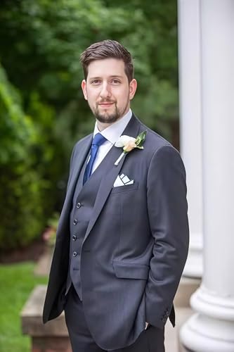 Mens 3 Piece Regular Fit Suit Set Wedding Suits One Button Peak Lapel Solid Blazer Single Breasted Vest Pants2