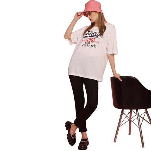 Image of Mack Jonney Printed Round Neck Cotton Regular Fit Oversize Half Sleeves Tshirt for Women(Pack of 3)-MACK631093