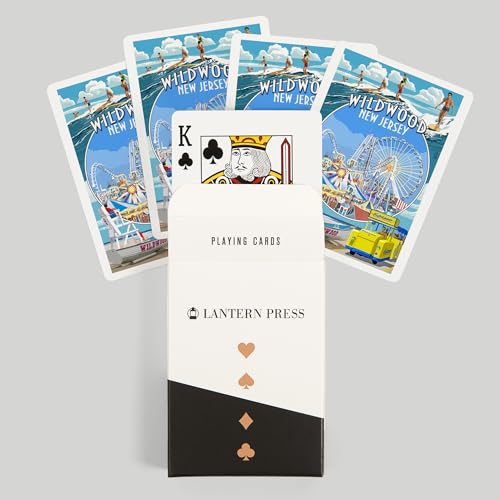Lantern Press Wildwood, New Jersey, naipes póker 52 piezas miniatura 6