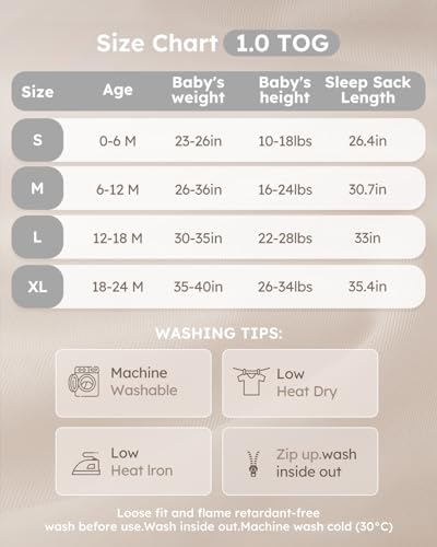 Image of Yoofoss Rayon Made from Bamboo Baby Sleep Sack 0-6 Months 1.0 Tog Baby Wearable Blanket, Super Soft Infant Toddler Sleeping Sack 2-Way Zipper