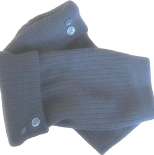 Fingerless Gloves Blue Navy One Size Fits Most 100% Merino Wool Knit Women's Arm Warmers Texting Cuffs Handmade Free Shipping