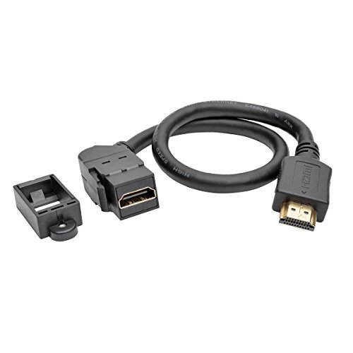 Tripp Lite High-Speed Hdmi With Ethernet All-In-One Keystone/Panel Mount Extension Cable (M/F), Angled Connector, 1 Ft. (P162-001-Kpa-Bk) #TOP24