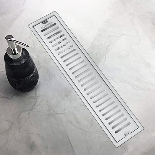 Image of EVANEX Bathroom Drainer | 18x4 Inches Shower Drain Channel | Waste Water Linear Floor Drain Channel | 304 Stainless Steel Bathroom Drainer with Anti Cockroach Trap | Bathroom Jali