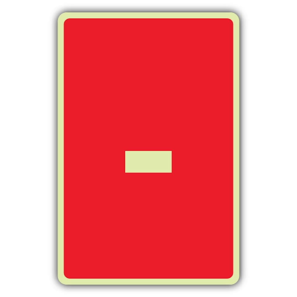 V Safety - Etiqueta para tablero que brilla en la oscuridad, señal roja, 300 x 450 mm, hecha de plástico rígido de triple brillo, señalización de seguridad profesional, fabricada en Gran Bretaña