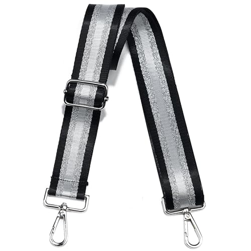 Image of LVYOUME Purse Strap Silver Hardware Wide Bag Straps Replacement Crossbody Adjustable Shoulder Strap for Purses