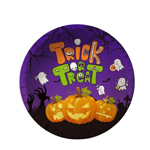 Platos de Halloween desechables para fiestas, juego de vajilla de papel de 7 y 9 pulgadas, servilletas, diseño creativo para fiestas temáticas Platos de Halloween desechables para fiestas, juego de vajilla de papel de 7 y 9 pulgadas, servilletas, diseño creativo para fiestas temáticas