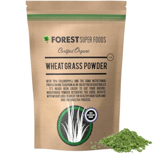 Forest Super Foods Australian Grown Young Wheat Grass Powder 500g (60 day supply) | Premium Quality | Gluten Free - High in vitamins and chlorophyll