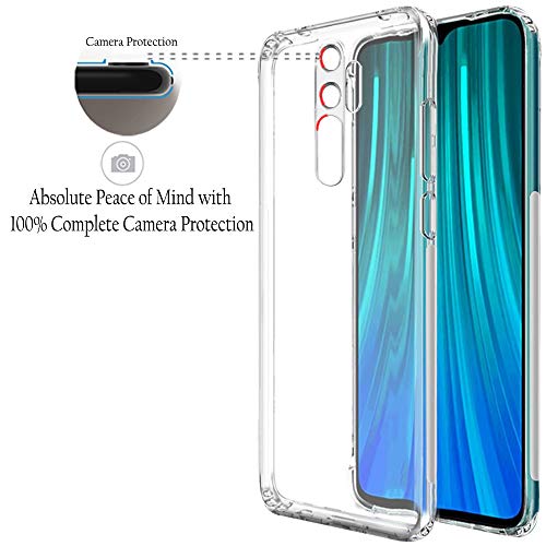 Image of TheGiftKart Ultra Clear Slim Anti-Slip Grip Soft Silicone Back Cover Case with Complete Camera Protection & Anti-Dust Plugs Built-in for Xiaomi Redmi Note 8 Pro (Transparent)
