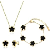 Bcenoilua Conjunto de Joyas de Trébol de Cuatro Hojas para Mujer