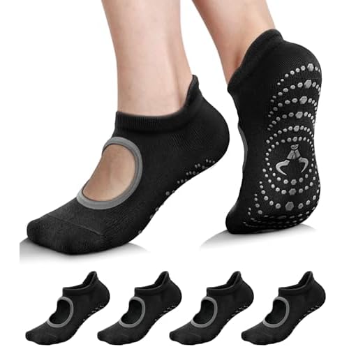 BULLIANT Women Yoga Socks,Grip Pilates Socks Anti-Slip For Women Athletic Barefoot Excises Ballet Nurse Workout