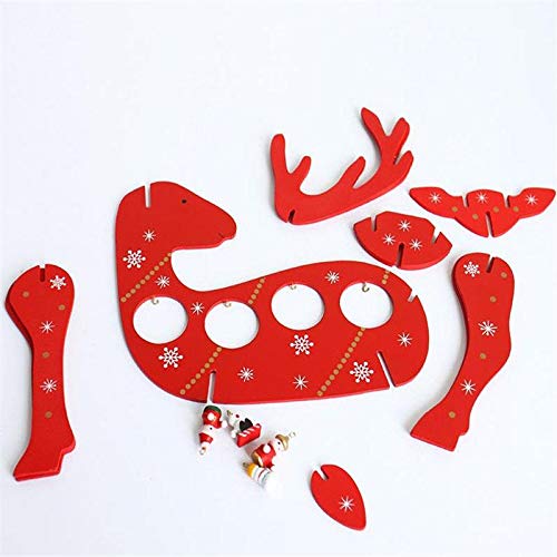 Aoof Christmas 2017 Deer Elk Wood Table Desktop Decoration Gift Mini Ornament (Color : B) #TOP7