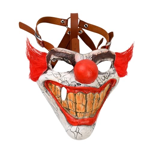 CrosCentury Halloween Clown Mask Scary Sweet Clown Mask for Adults Creepy Horror Twisted Costume Mask