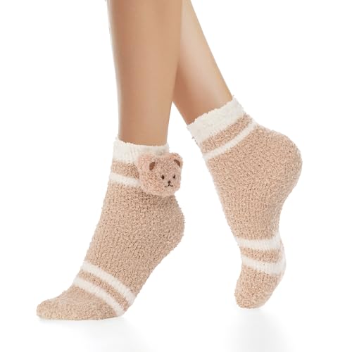 Image of Benefeet Sox Cute Fuzzy Socks for Women Girls - Fluffy Cozy Warm Winter Funny Animal Slipper Plush Sleeping Socks