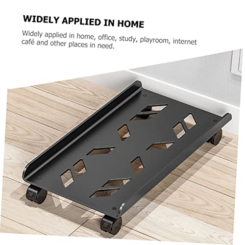 Soporte móvil para CPU con ruedas de giro, soporte para torre de computadora para oficina y hogar, diseño de disipación de calor, soporte estable para servidores miniatura 5