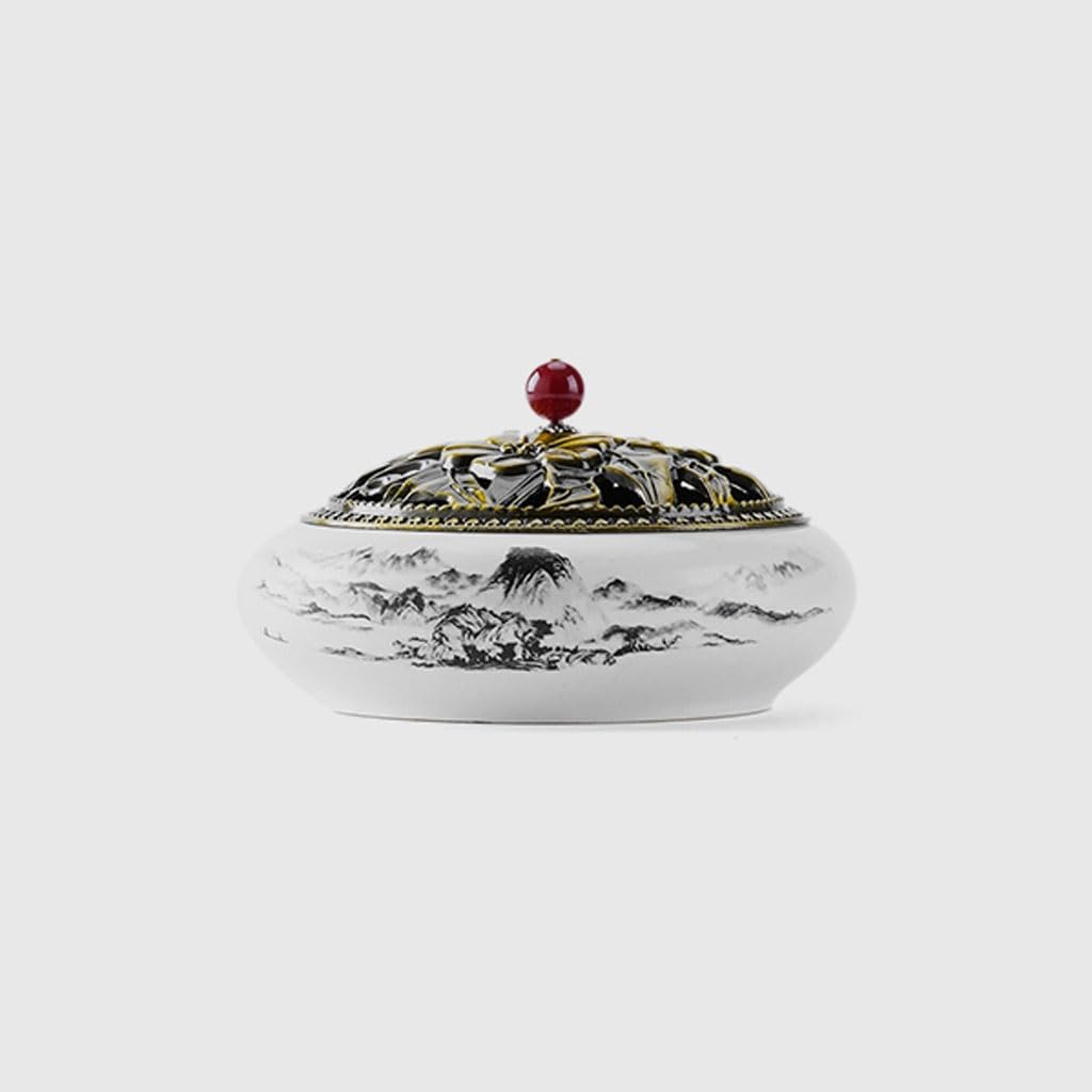 Incense Holder Base Ceramic Incense Burner Household Indoor Sandalwood Tower Agarwood(B)