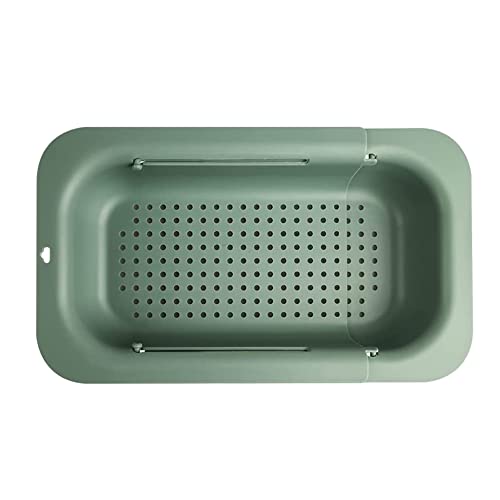 Gkhowiu Colador Extensible Sobre el Fregadero, Cesta RetráCtil para Fregadero de Cocina para Lavar, Coladores de Alimentos para Escurrir Pasta Verde Cover