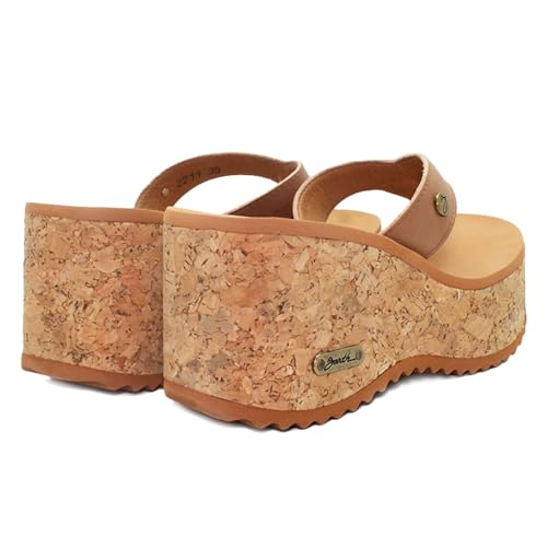 Tamanco Plataforma Feminino Barth Shoes Trancoso Correia Couro (Castanho, BR, Adulto, Numérico, 34)
