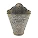 CVHOMEDECO. Farmhouse Galvanized Wall Planter Rustic Metal Flower Holder Wall Mount Flower pots for Garden and Wall Decor, Set of 2