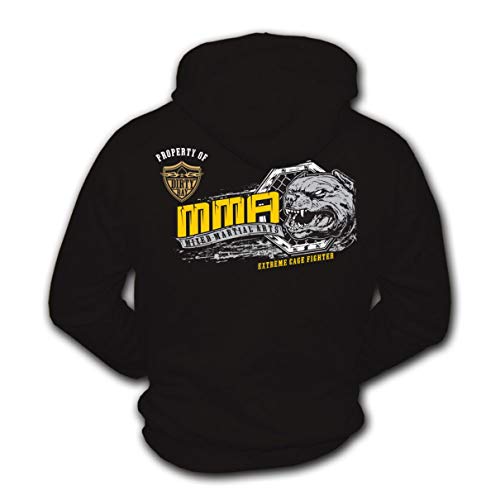 Dirty Ray Arti Marziali MMA Extreme Cage Fighter Felpa Uomo con Cappuccio B57 (M)