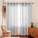 🍂MONTAGE FACILE:Rideau de fenêtre à œillets comporte œillets , pour le passage de la barre et permettant une installation facile ainsi que rapide de la tringle.