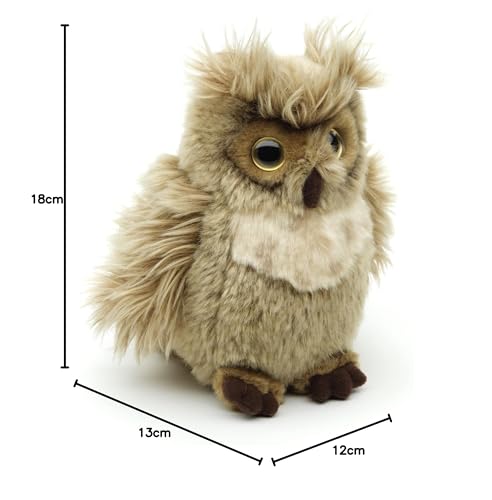 Uni-Toys - 'Horneule', Virginia-Uhu - 18 cm (Höhe) - Plüsch-Vogel, Eule - Plüschtier, Kuscheltier (Klein)