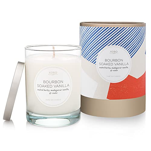 Kobo Bourbon Soaked Vanilla Candle (11 Oz) | 100% Pure Soy Candle | All Natural Scented Candle, Hand-Poured In Usa | 80 Hour Long Burning Candles | Scented Candles For Home #TOP6