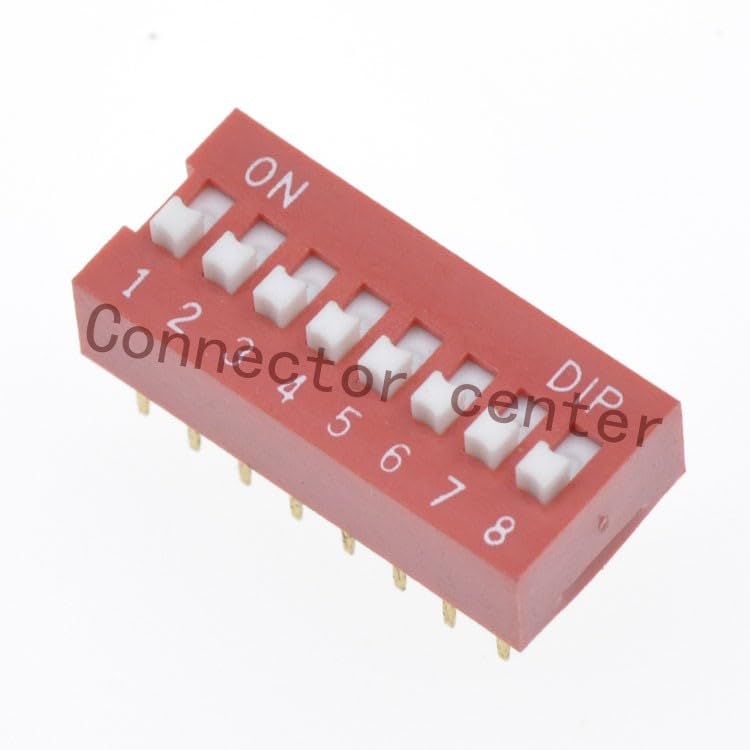 Wiring Connecting Terminals - dIP Switch 2.54mm Pitch Gold Plated 8position 16Pin Red DS-08