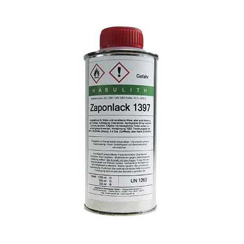 Zaponlack – Der bessere Schutz für SILBEROBERFLÄCHEN – Auch für Messing, Tombak, Zinn und andere Buntmetalle geeignet – Glänzender Klarlack auf Lösungsmittelbasis – Trocknet schnell – 250 ml – C326111