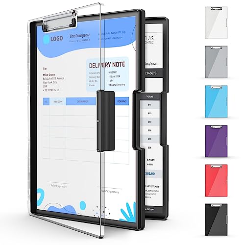 Sooez Cleaview Clipboard With 2 Storage, Dry Erase Clip Boards 8.5X11 With Compartment, High Capacity Plastic Nursing Clipboard Case Box, Smooth Writing For School Office Training, Side-Opening #TOP9