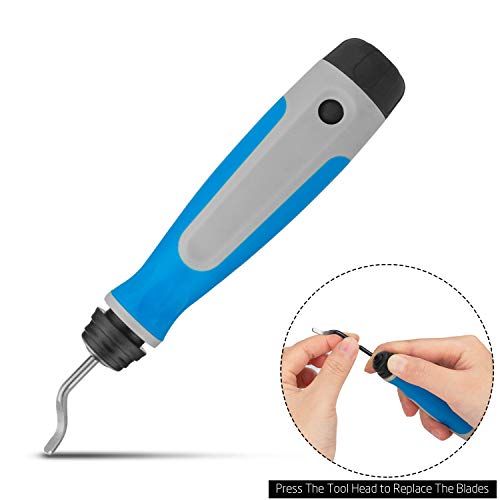 STARVAST Entgrater Werkzeug Universal, Handentgrater mit 15 Stück Ersatzklingen, 360 ° Rotierender Klinge Schneidwerkzeug für 3D Drucker, Kunststoff, Aluminium und Edelstahl (1 Werkzeug + 15 Klingen)