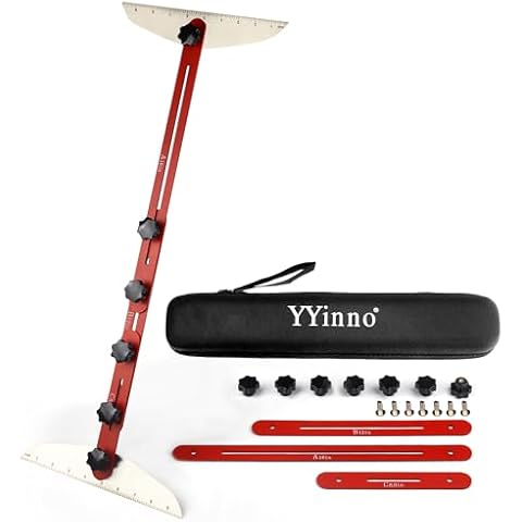 Stair Tread Template Tool Stair Tread Jig, Stair Gauge Scribe Measuring Tool Layout Tool Cutting Guide Tool for StairTreads, Risers, Drywall and Partitions, 11.4in-60.7in Length, 10X Lifetime Cover