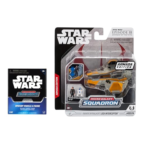 Star Wars Micro Galaxy Squadron Anakin's Jedi Interceptor (Armada Edition) Mystery Bundle - 3-Inch and 2.5-Inch Vehicles with Accessories (Amazon Exclusive) by Jazwares - Used condition - US$12.84
