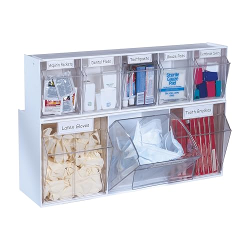 Deflecto Tilt Bins, Interlocking 6-Bins, 23" x 3" x 4", White (20603OP) by Deflecto - Image 8