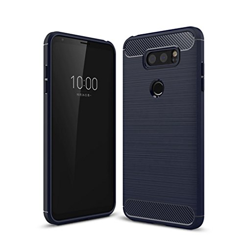 Manyip Funda LG V30,Funda Fibra de Carbono Anti-Rasguño y Resistente Huellas Dactilares Totalmente Protectora Caso de Cuero Cover Case Adecuado para el LG V30
