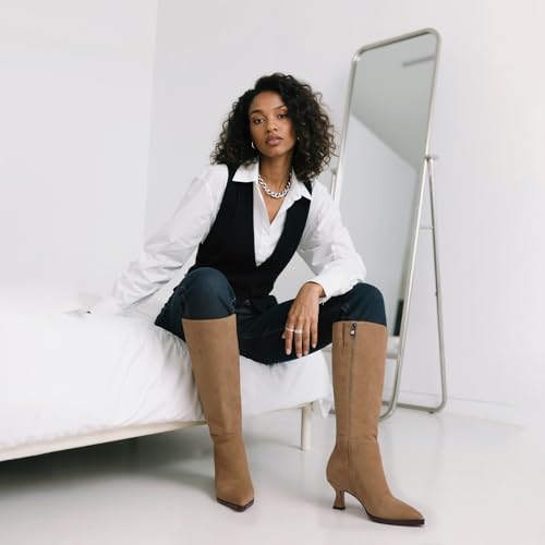 Image of Modatope Knee High Boots for Women Kitten Heel Boots
