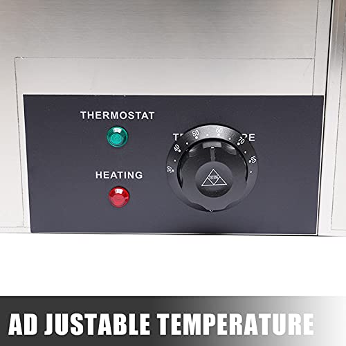KEESUNG Elektrisch Speisewärmer, 850W Edelstahl Buffetwärmer Warmhalteplatte Warmhaltebehälter Geeignet mit Deckel & Ablaufhahn für Restaurants Kantinen Snackbars – Bild 4