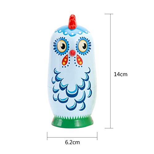 Heaven2017 5Pcs Chicken Shaped Russian Dolls Animal Nesting Dolls Matryoshka Stacking Dolls For Home Decoration Kids Gifts- 5Pcs/Set #TOP6
