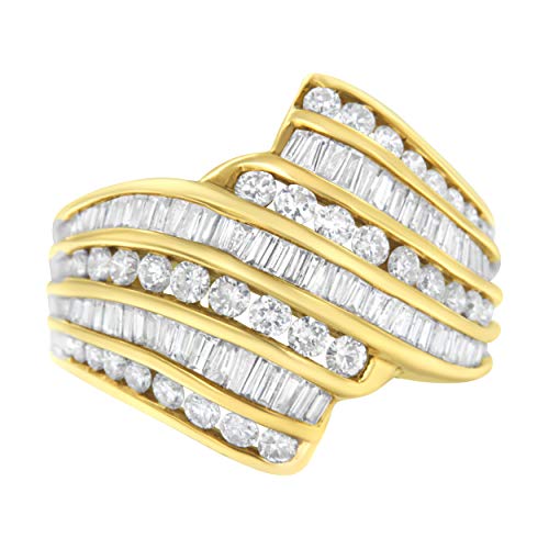 10K Yellow Gold 1 1/2ct TDW Diamond Bypass Ring (H-I,SI1-SI2)