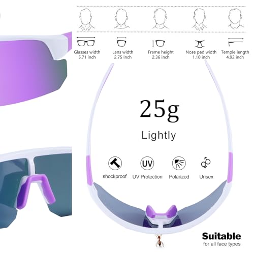 Image of BangLong Polarized Sports Sunglasses for Men Women UV400 Protection | TAC HD Lens, RX Insert Included, Lightweight Wrap-Around Design for Running Cycling Baseball Hiking